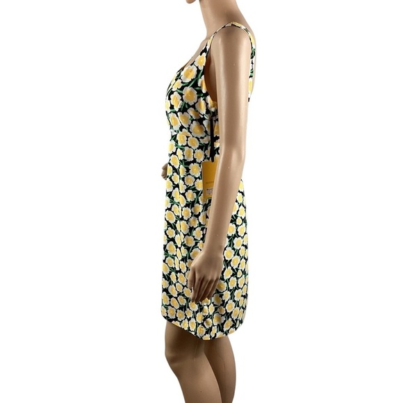 DVF for Target Yellow Floral Empire Waist Mini Dress Size 4 Scoop Back - Picture 4 of 9